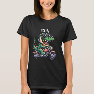 T-shirt Ron Funny Alligator Motorcycle Conception pour gar