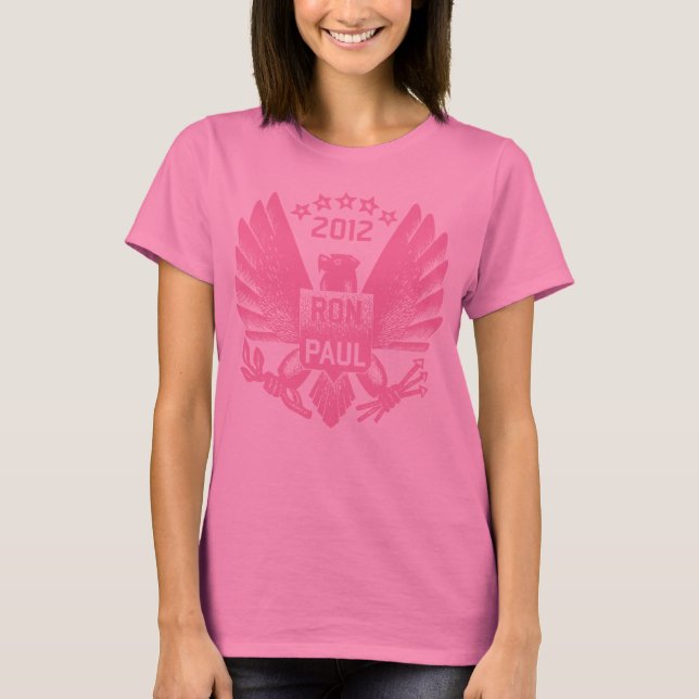 T-shirt Ron Paul 2012 Eagle rose (Devant)