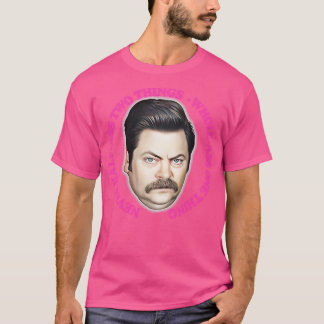 T-shirt Ron Swanson Jamais Demi-Ass Deux Choses Tout-Ass U