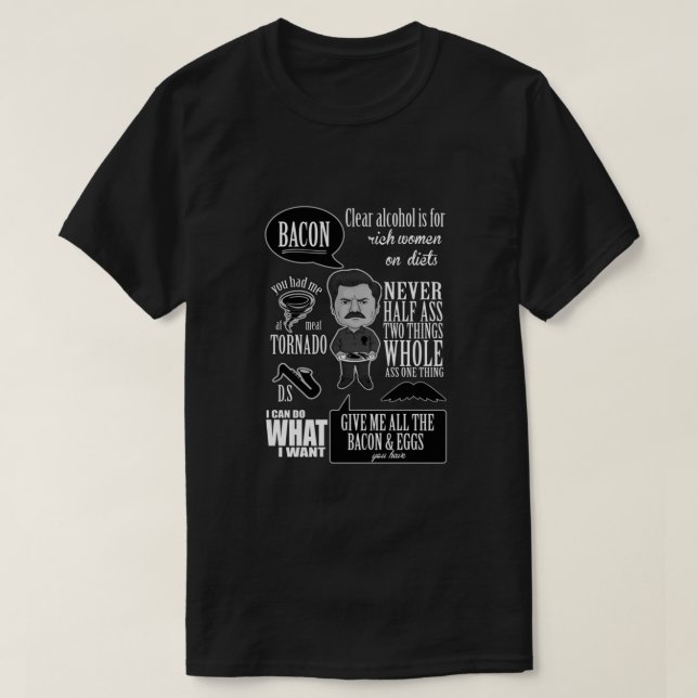 T-shirt Ron Swanson Montage Classic (Design devant)