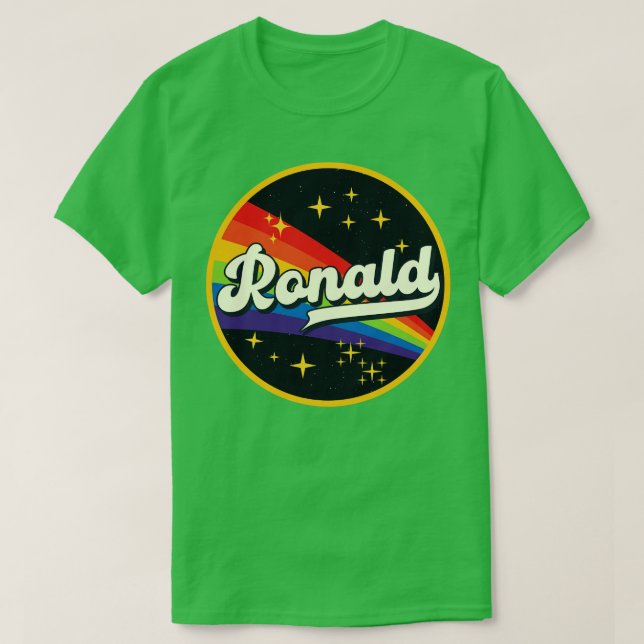 T-shirt Ronald Rainbow Dans L'Espace Style Vintage (Design devant)
