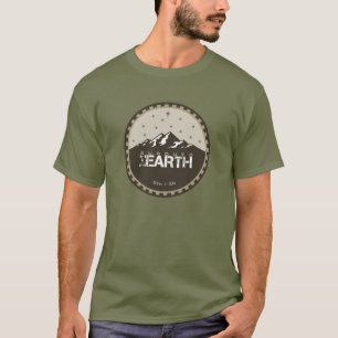 T-shirt rond modéré de logo de la terre [fatigue]
