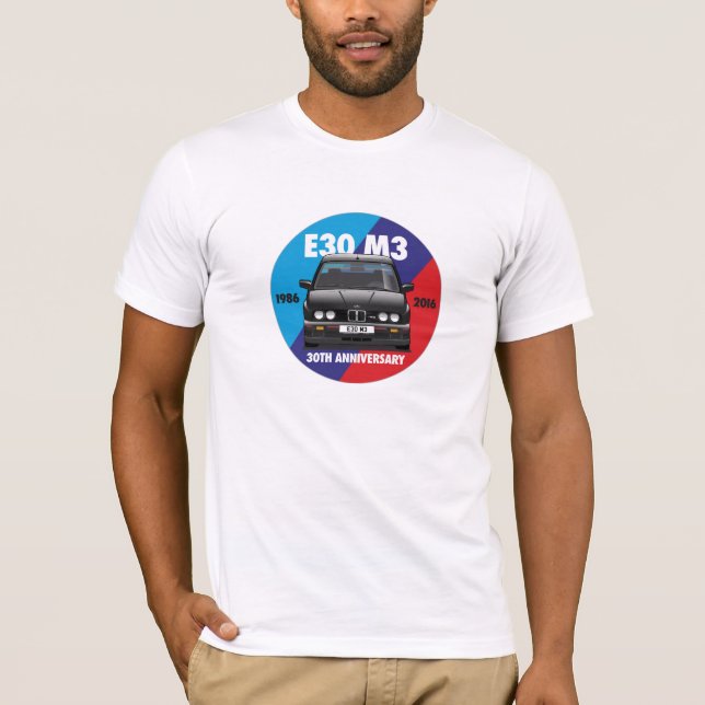 T-shirt Rondeau d'anniversaire de m3 de BMW E30 30ème (Evo (Devant)