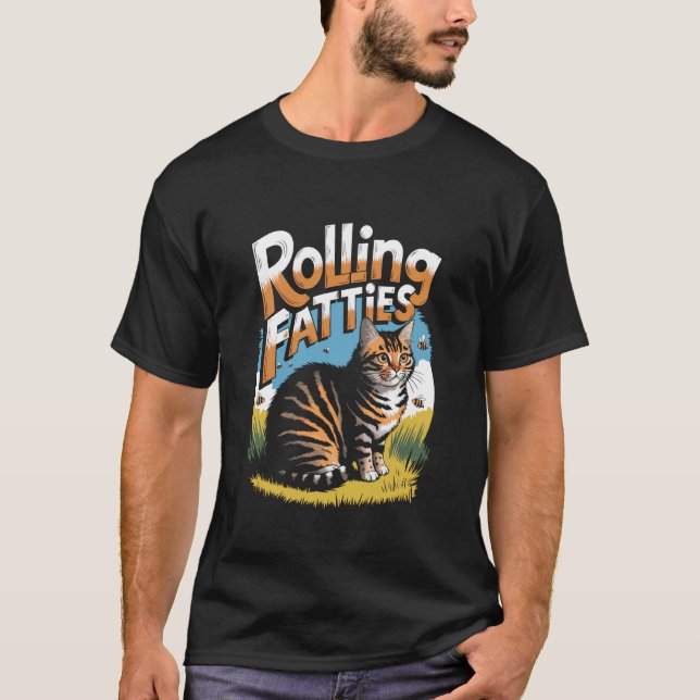 T-shirt Rondouillards drôle de chat mème (Devant)