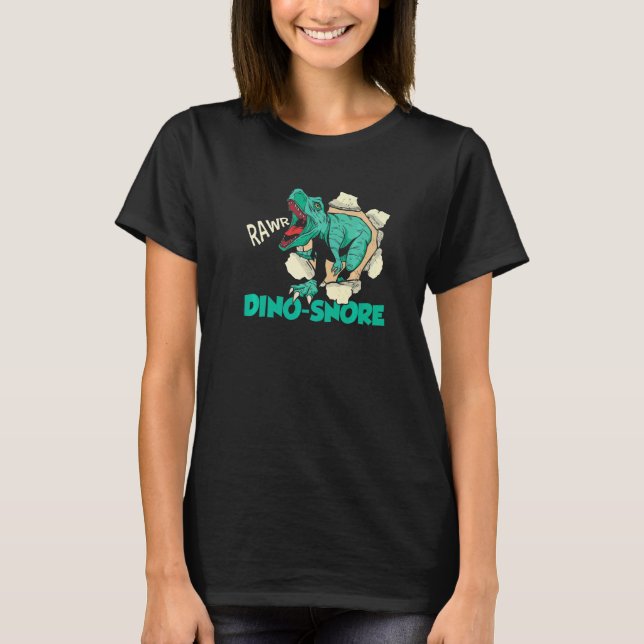 T-shirt Ronflement de dinosaure Dinosaure dort Rugissement (Devant)