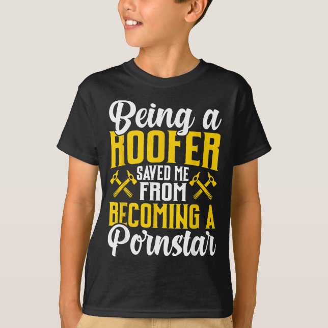 T-shirt Roofer Funny Roofing Tee For Coworker Novelty  (Devant)