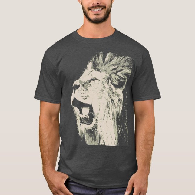 T-shirt Rooson Lion Pop Art Vintage Retro (Devant)