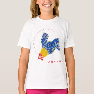 T-shirt Rooster 2017 Enfant Peinture nom L manche Kids Tee