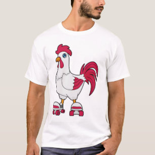 T-shirt Rooster à Patinage en ligne avec Roller skates