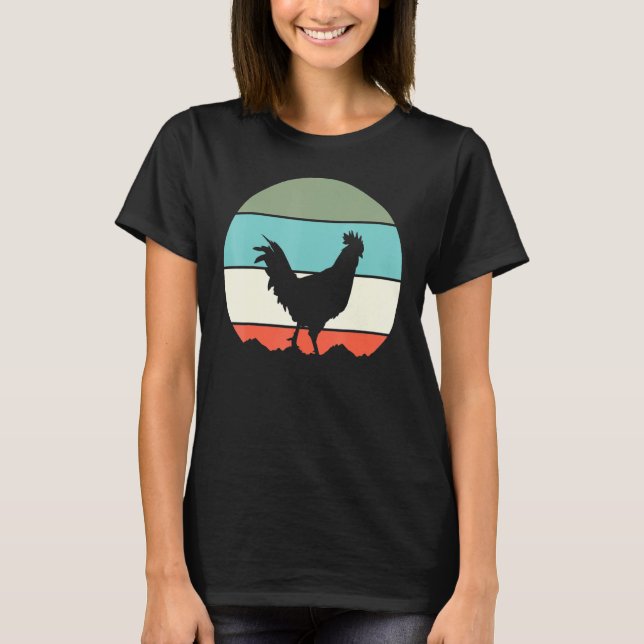 T-shirt Rooster Chicken Retro (Devant)