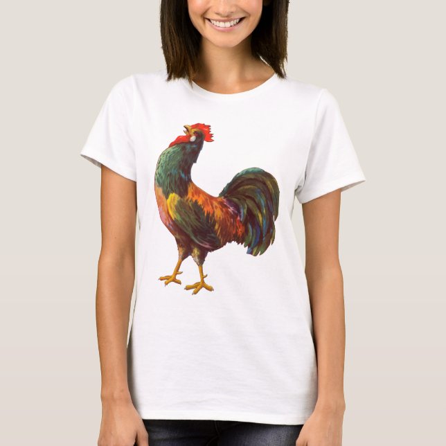 T-shirt Rooster Cuisine Vintage Crate Art (Devant)
