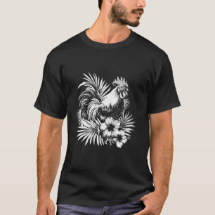 T-shirt Rooster Fleurs hawaïennes poulet Kauai Hawaii Vint