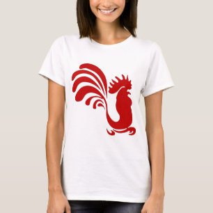 T-shirt Rooster Hen Farm Animal Silhouette Vintage