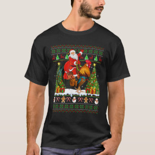 T-shirt Rooster Oiseau Amant Drôle Moche Père Noël équitat