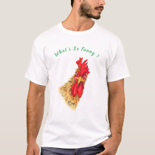 T-Shirt Rooster Surpris - Texte Personnalisé