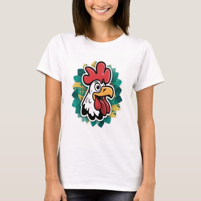 T-shirt roosters sticker (Devant)