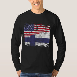 T-shirt ROOTS FINLANDAIS Drapeau semi-américain USA FINLAN