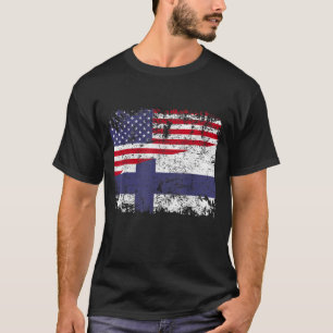 T-shirt ROOTS FINLANDAIS Drapeau semi-américain USA FINLAN