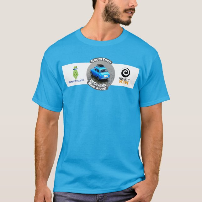 T-Shirt 'RootsTech Ride Along Partners' (Bleu sarc (Devant)