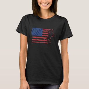 T-shirt Roping Cowgirl USA Drapeau Western Cowboy Horse