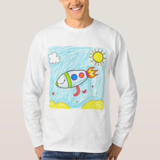T-shirt Roquette colorée Doodle Amusant Space Art