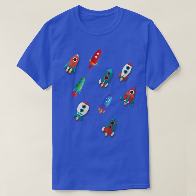T-shirt Roquette de vaisseau spatial astronaute (Design devant)