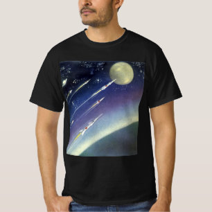 T-shirt Roquettes de science-fiction vintages dans l'espac
