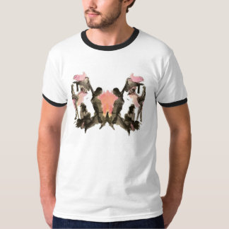 T-shirt Rorschach noir et rose sur sabot blanc