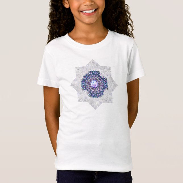 T-Shirt Rosace bleue et flocon de neige (Devant)