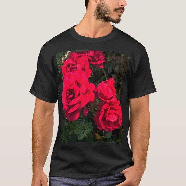 T-shirt Rosarium de roses rouges  (Devant)