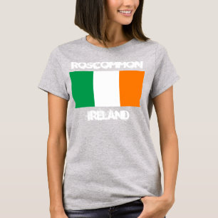 T-shirt Roscommon, Irlande avec drapeau irlandais
