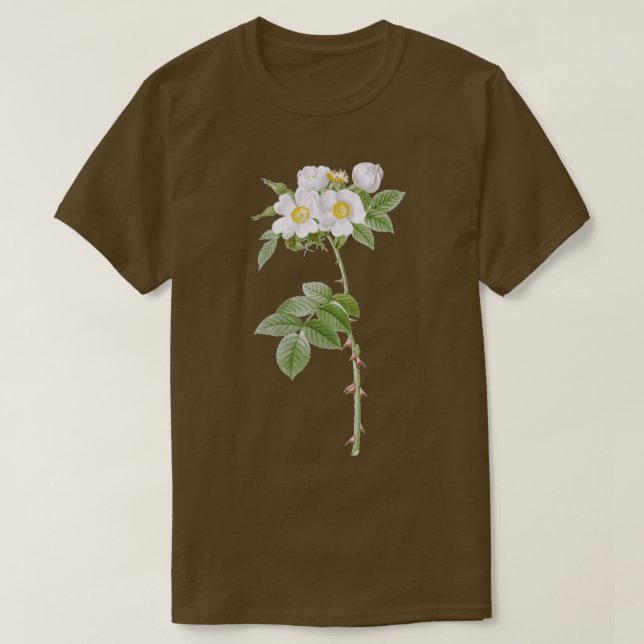 T-shirt Rose à fleurs blanches (Design devant)