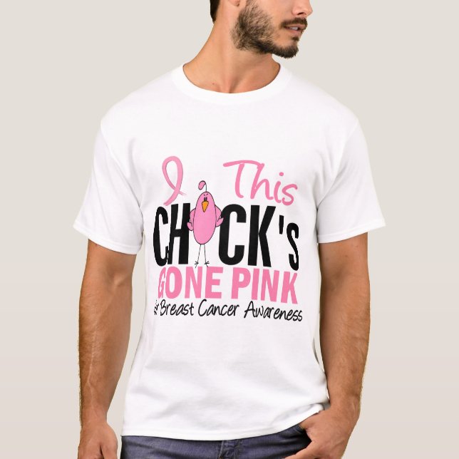 T-shirt Rose allé par poussin de CANCER DU SEIN (Devant)