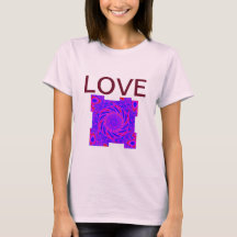 T-SHIRT ROSE AMOUR FEMMES