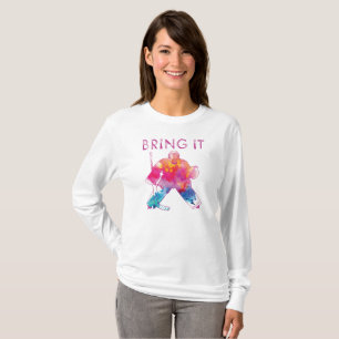 T-shirt Rose Apporter de Hockey Goalie Aquarelle Femmes