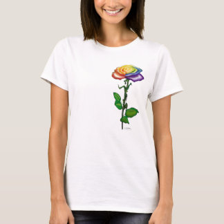T-shirt Rose arc-en-ciel