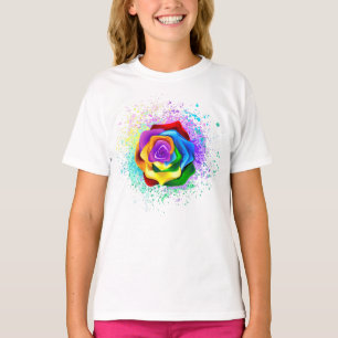 T-shirt Rose arc-en-ciel coloré