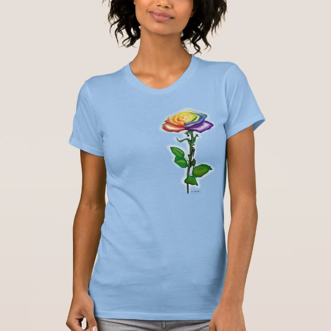 T-shirt Rose Arc-en-ciel Unique (Devant)