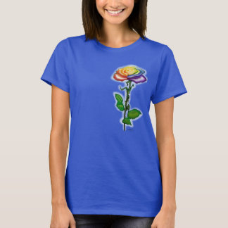 T-shirt Rose arc-en-ciel unique