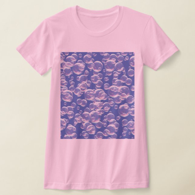 T-shirt Rose avec bulles bleues (Poser)
