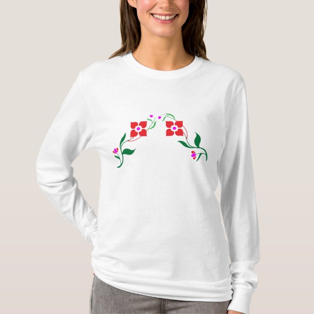 T-shirt ROSE : Bella plus la longue chemise de douille de (Devant)
