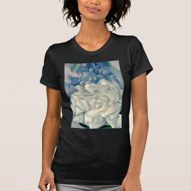 T-shirt Rose blanc et pied-d'alouette de stupéfaction la (Devant)
