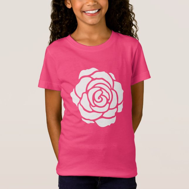 T-shirt rose blanche (enfant) (Devant)