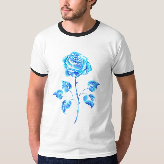 T-shirt Rose bleu brûlant (Devant)