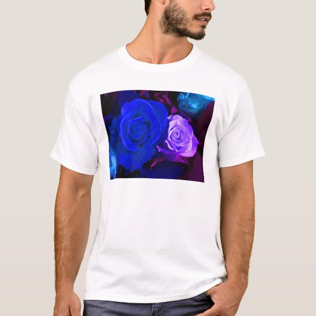 T-shirt Rose bleu de pourpre (Devant)