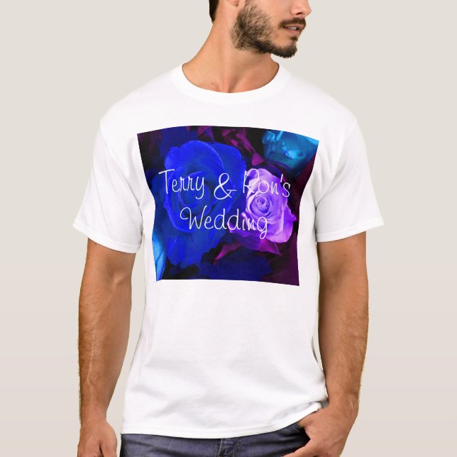 T-shirt Rose bleu violet (Devant)