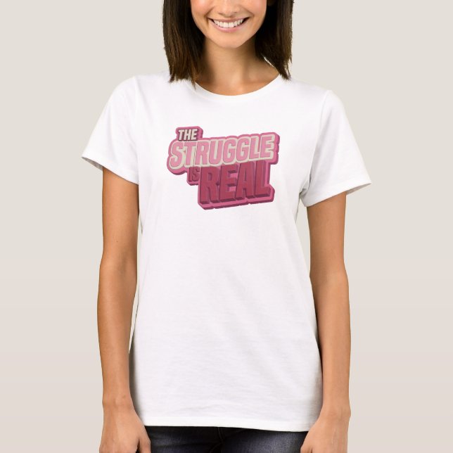 T-shirt Rose Captivant LE COMBAT EST RÉEL Art de Mode (Devant)