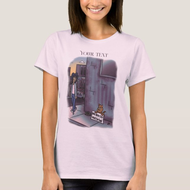 T-shirt rose chat (Devant)