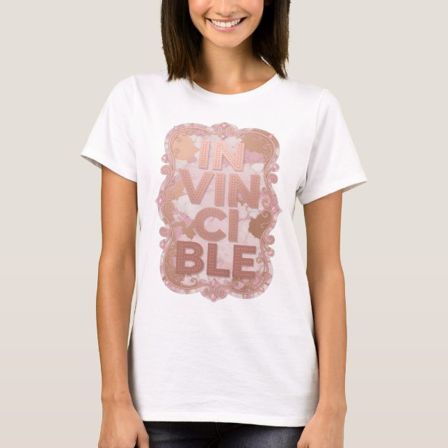 T-shirt Rose chic design IN VINCIBLE (Devant)