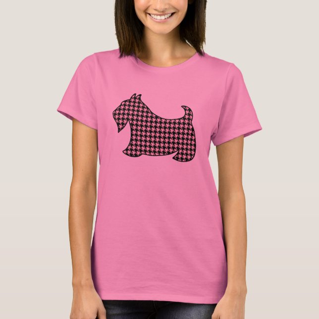 T-Shirt Rose Chien Scotty Terrier Écossais (Devant)